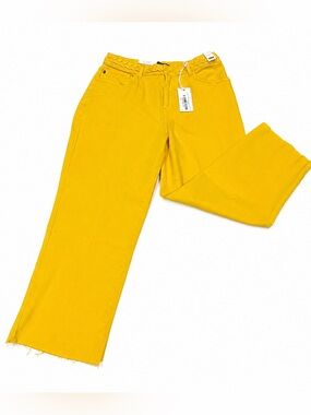 Judy Blue NWT High Waist Yellow Wide Leg Crop Jeans 14W